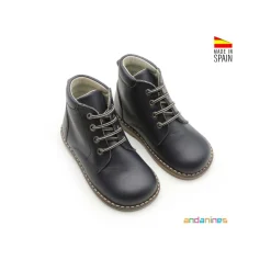 Botín marino cuero de cordones