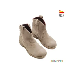 Botín serraje taupe estilo campero