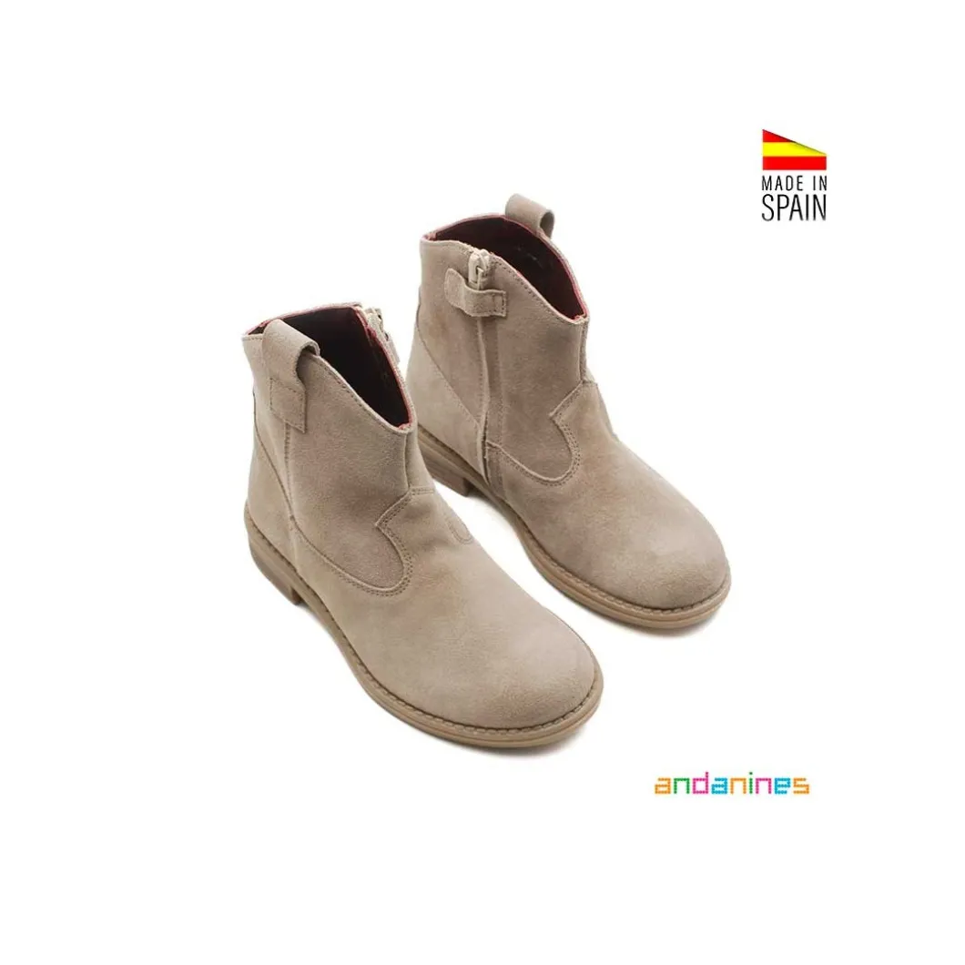 Botín serraje taupe estilo campero