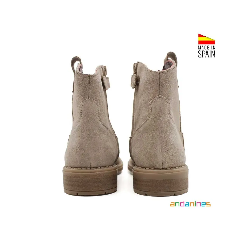 Botín serraje taupe estilo campero