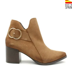 Botín tobillero camel con tacón