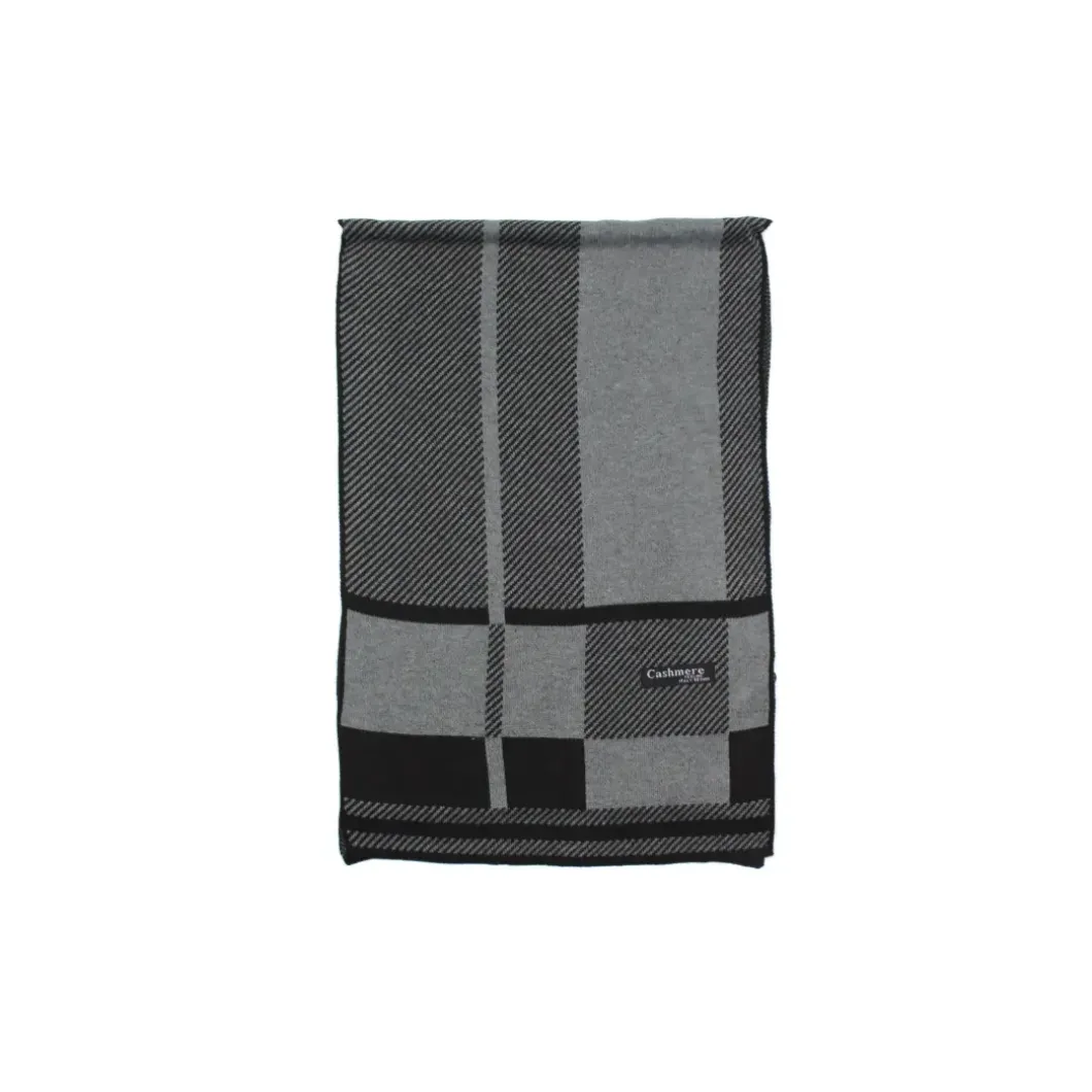 Bufanda cuadros gris negro