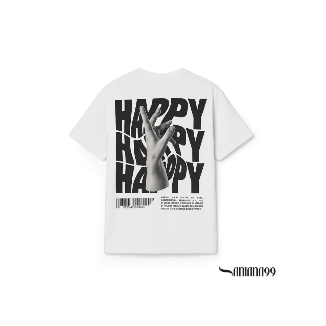 Camiseta Happy blanca Santana99