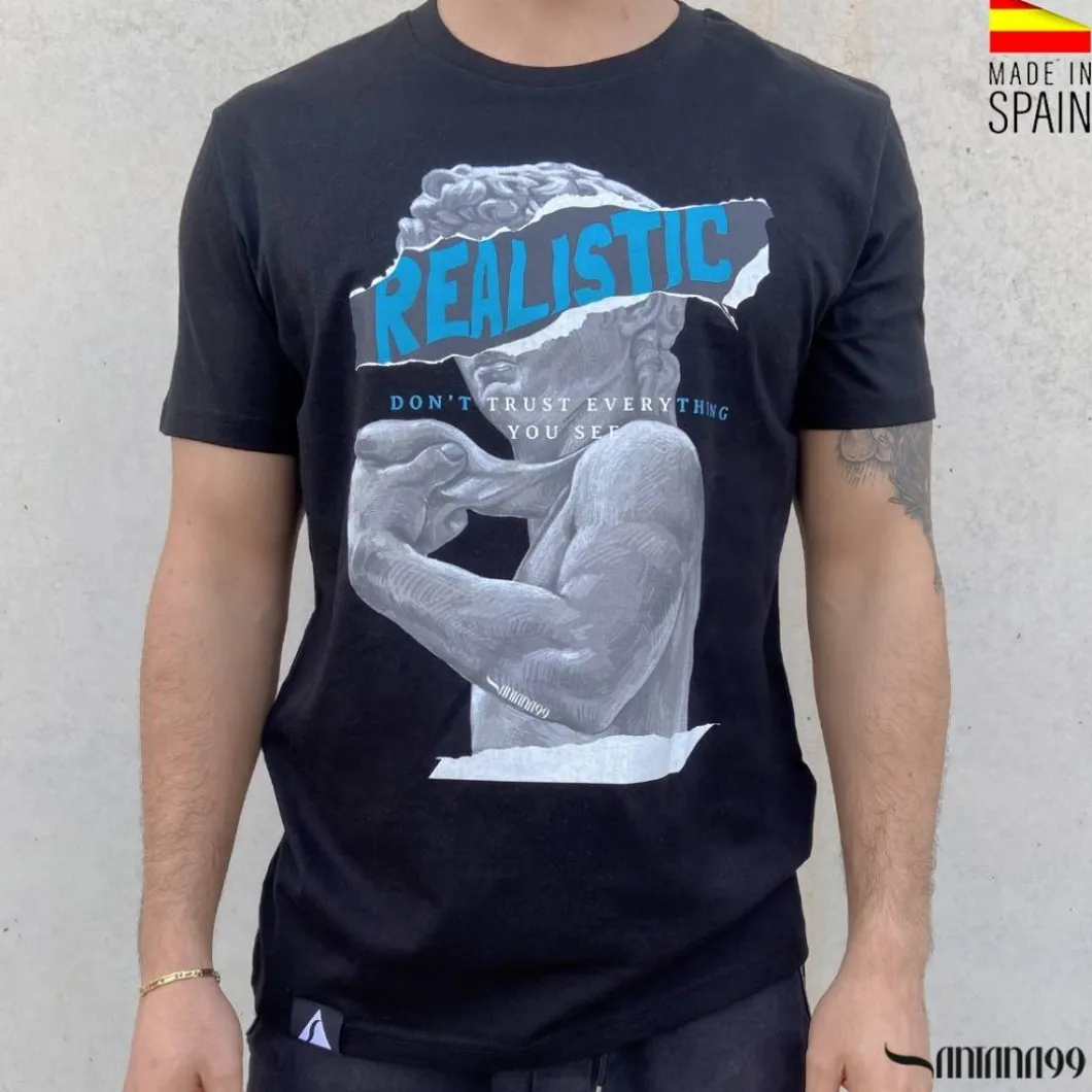 CAMISETA SANTANA99 REALISTIC NEGRA