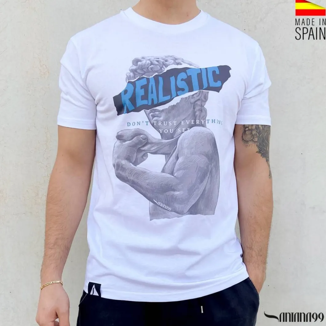CAMISETA SANTANA99 REALISTIC BLANCA