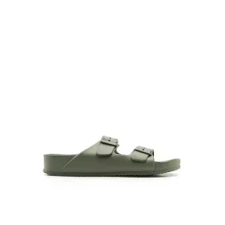 Chancla goma kaki con hebillas