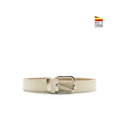 Cinturon niño cuero beige