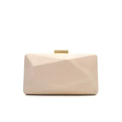 Clutch asimétrico beige