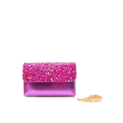 Clutch con piedras morado