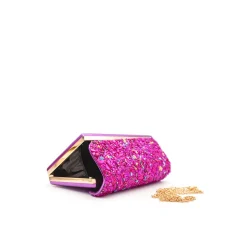 Clutch con piedras morado