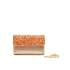 Clutch con piedras naranja