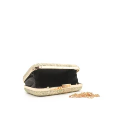 Clutch efecto rafia verde