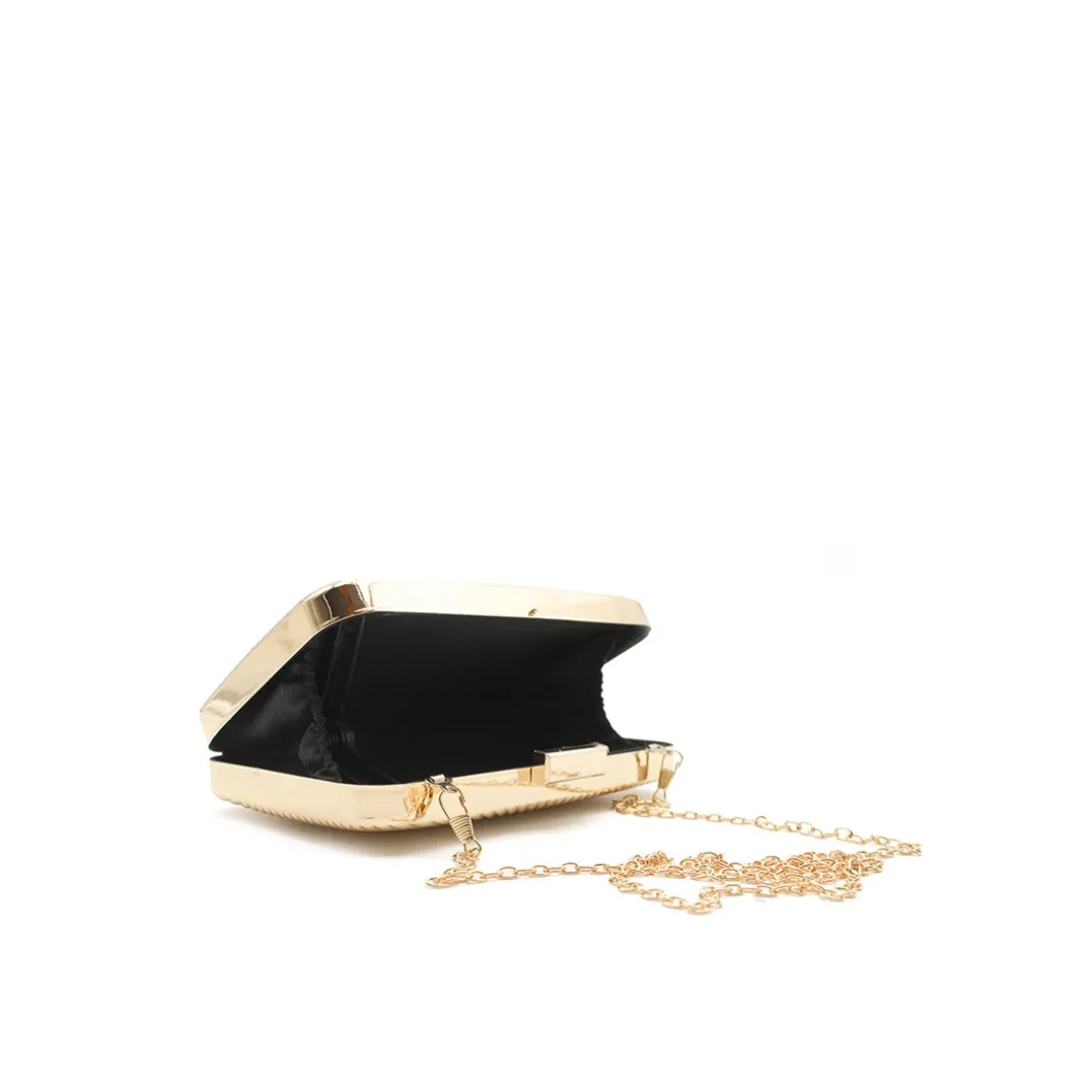Clutch metálico oro