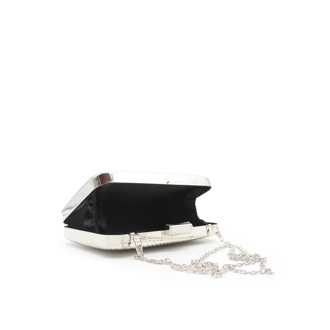 Clutch metálico plata