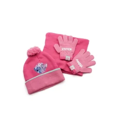 Conjunto rosa gorro, guantes y cuello