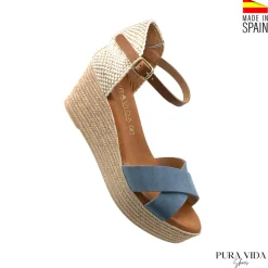 Cuña azul de serraje Pura Vida