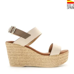 Cuña doble tira beige