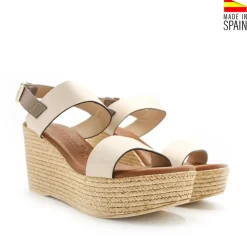 Cuña doble tira beige