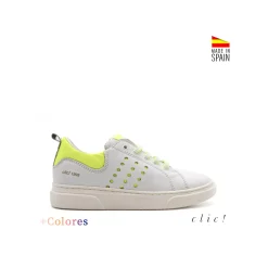 Deportiva Clic! cuero blanco combi
