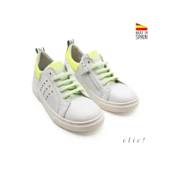 Deportiva Clic! cuero blanco combi