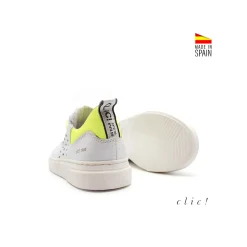 Deportiva Clic! cuero blanco combi