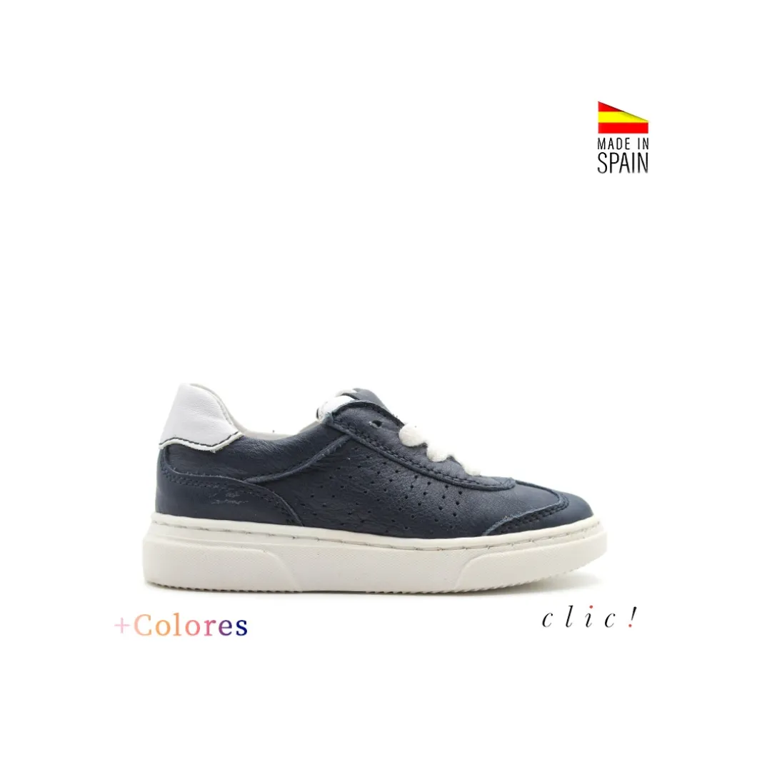 Deportiva navy cuero Clic!