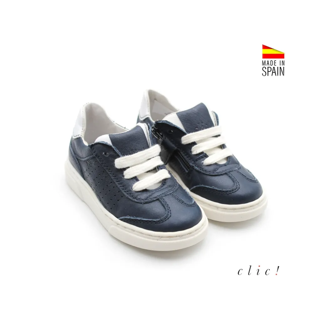 Deportiva navy cuero Clic!