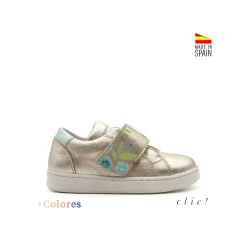Deportiva velcro flor oro Clic!