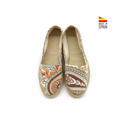 Espadrille flower marrón