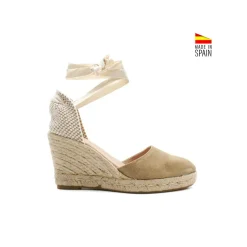 Espardeña beige con cintas