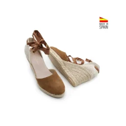 Espardeña camel con cintas
