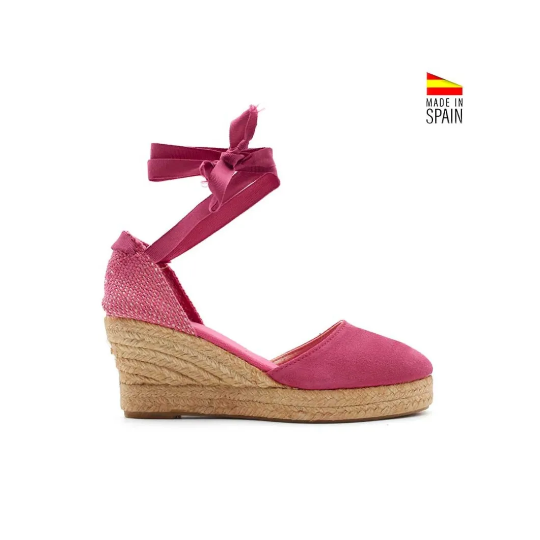 Espardeña fucsia con cintas