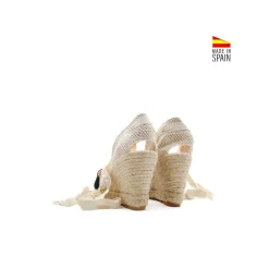 Espardeña negra con cintas beige