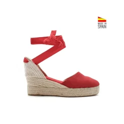 Espardeña roja con cintas