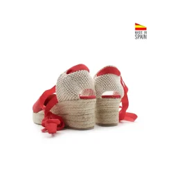 Espardeña roja con cintas