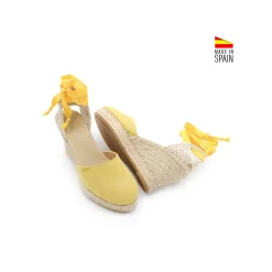 Esparteña cuña amarilla