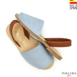 Menorquina serraje azul celeste Pura Vida