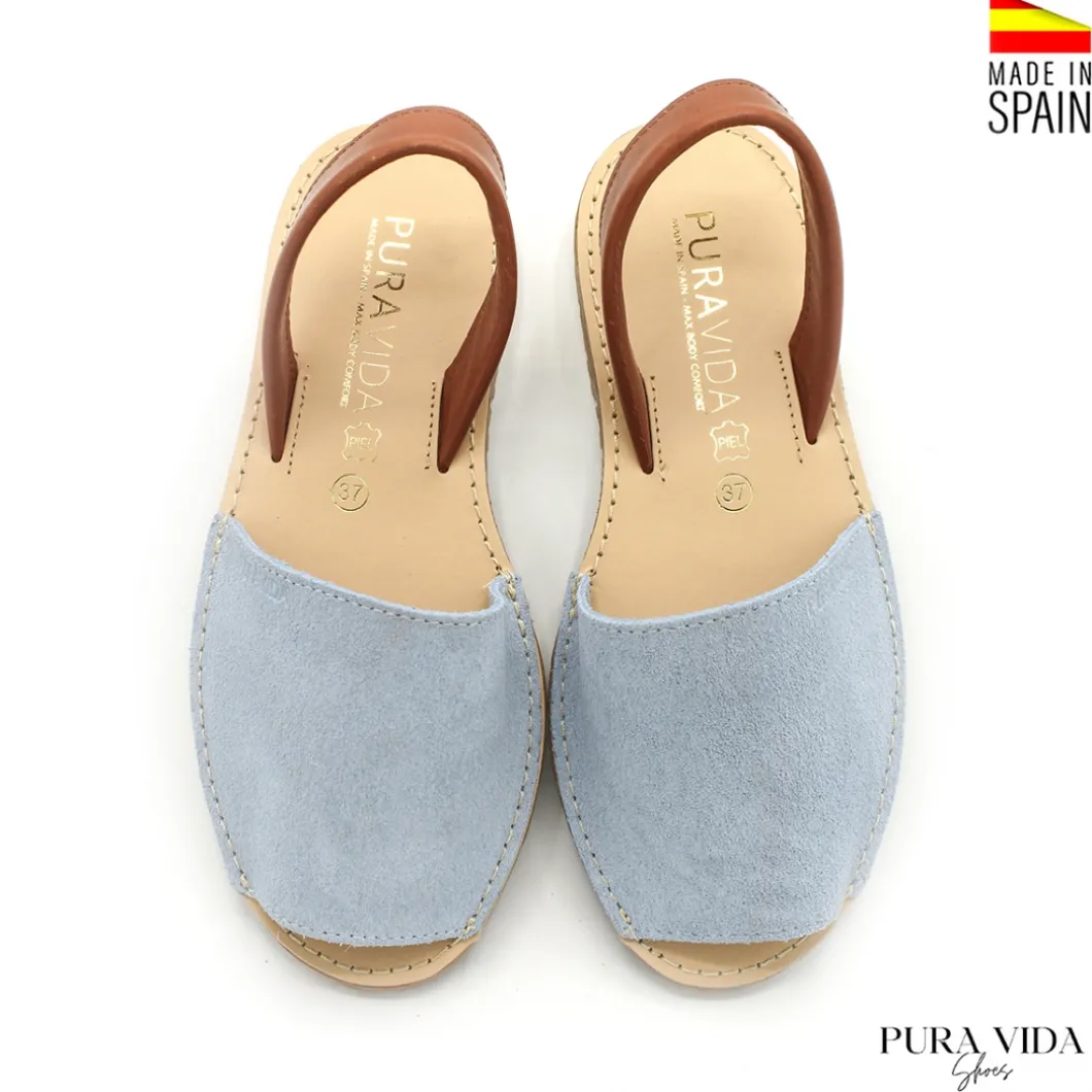 Menorquina serraje azul celeste Pura Vida