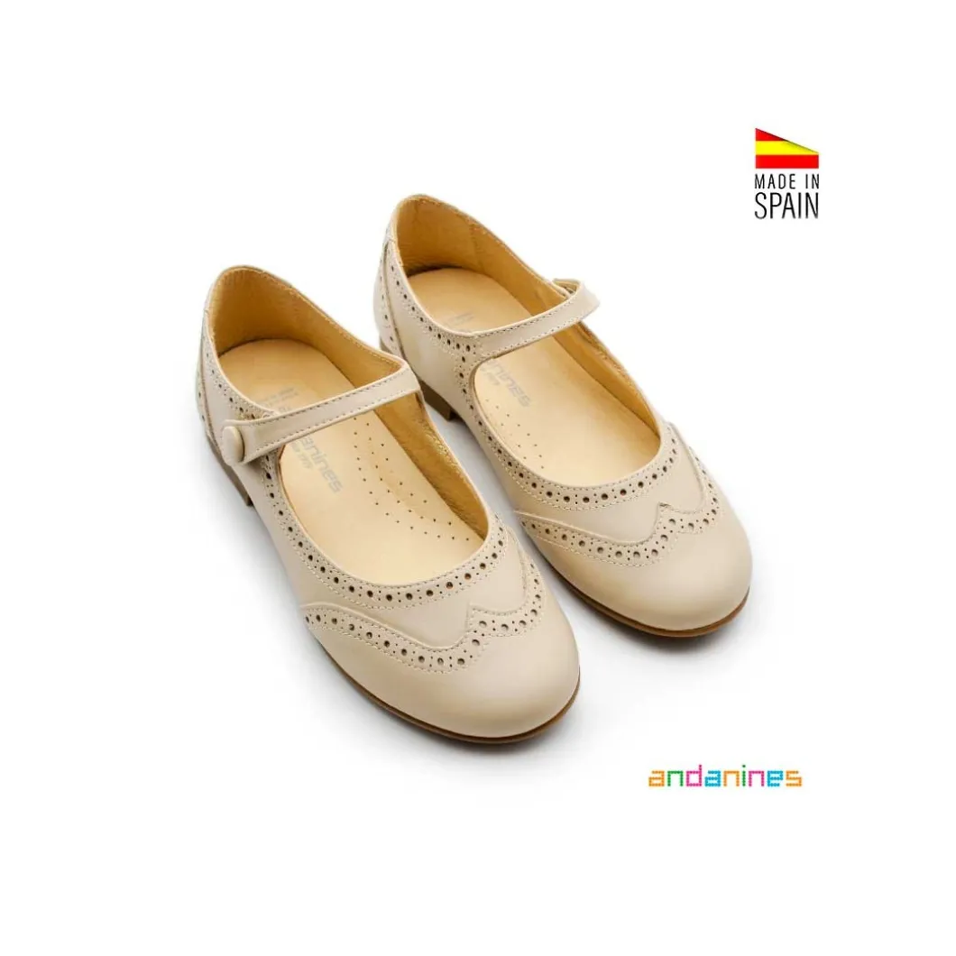Mercedita beige brogue ingles