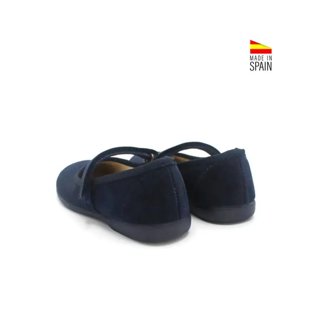 Mercedita bianca azul marino