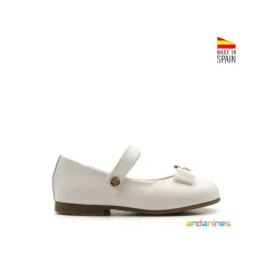 Mercedita blanca piel con lazo