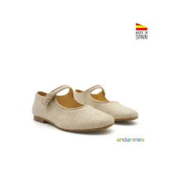 Mercedita efecto rafia beige