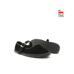 Mercedita veneciana negra de terciopelo