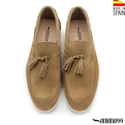 Mocasines nauticos borlas arena