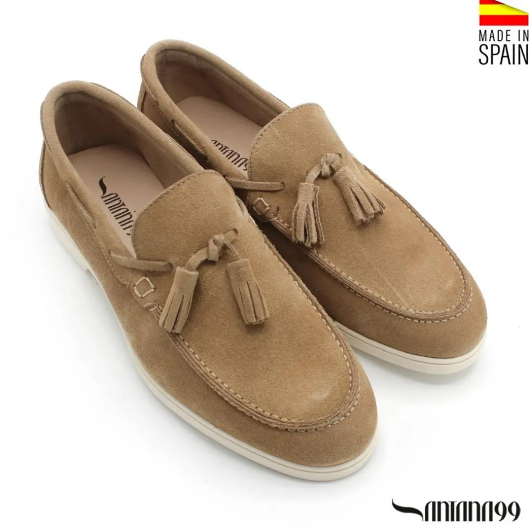 Mocasines nauticos borlas arena