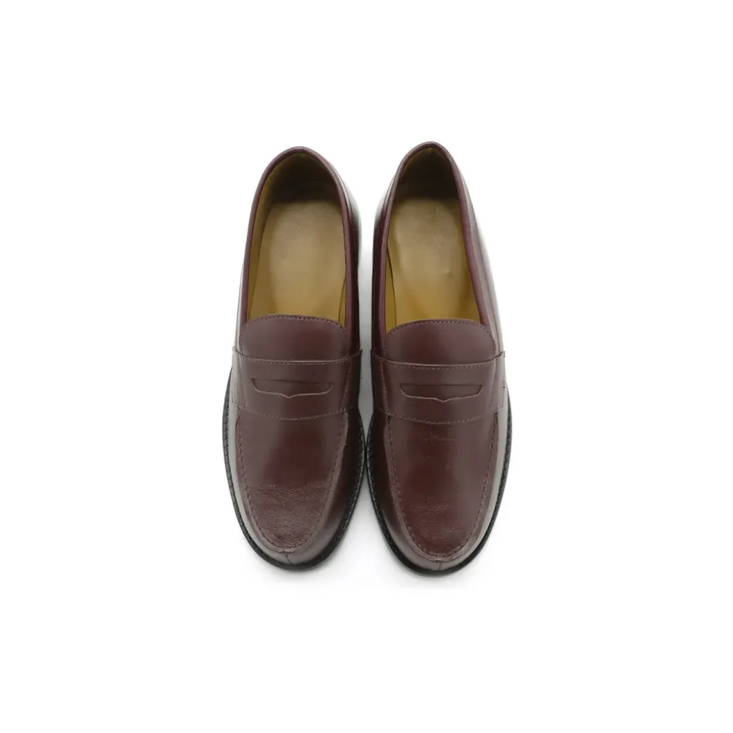 Mocasín antifaz burdeos de piel
