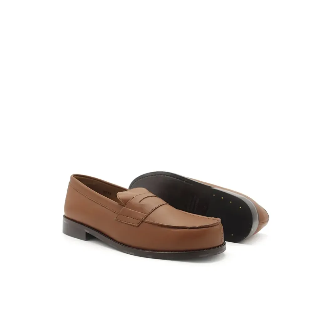 Mocasín antifaz camel de piel