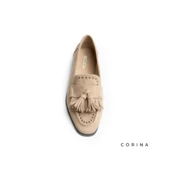 Mocasín beige con borlas M5680