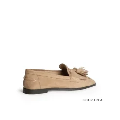 Mocasín beige con borlas M5680