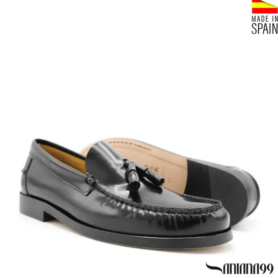 Mocasín castellano borlas negro